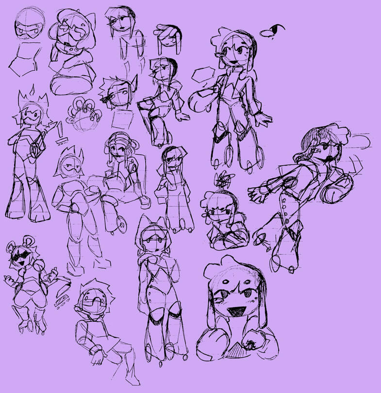 The design process for Ryder. I wanted them to seem friendly and futuristic.